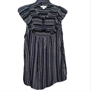 Style & co black and gold striped sleeveless top